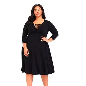 Torrid black long sleeve dress size 1 (14)